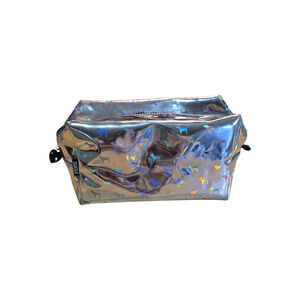 Victorias Secret Pink Silver Holographic Makeup Bag Y2K